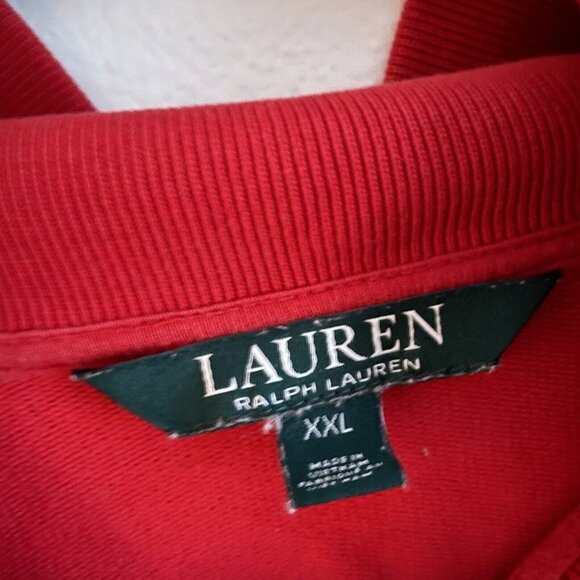 Lauren Ralph Lauren Wmn XXL Red W/Crest Logo Stripe Sleeve Full ZIP Track Jacket - Picture 6 of 9